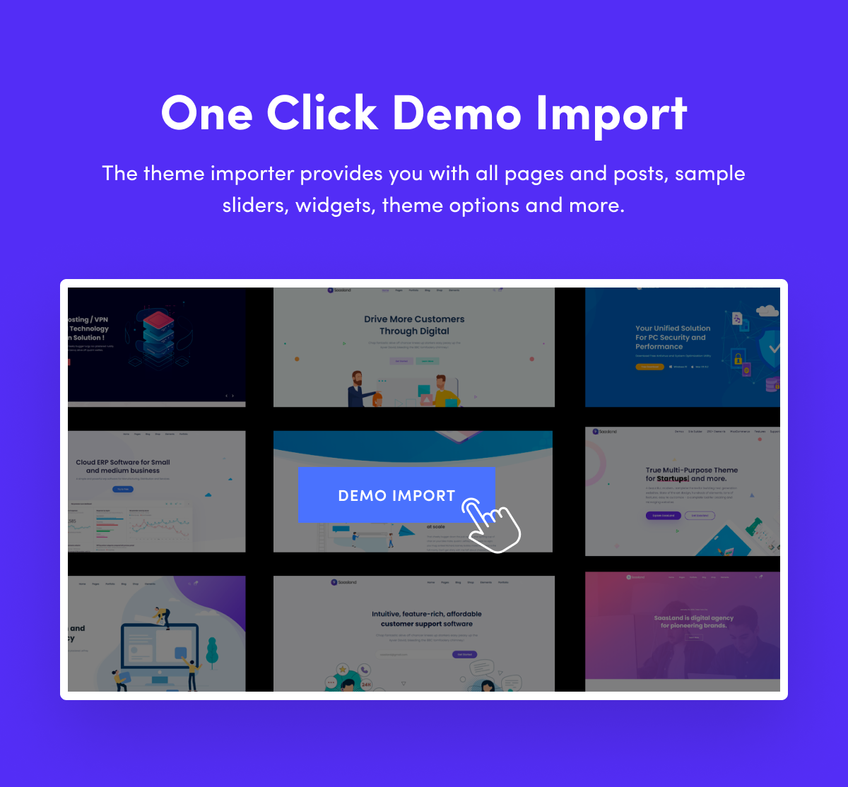 One Click Demo Importer on Saasland