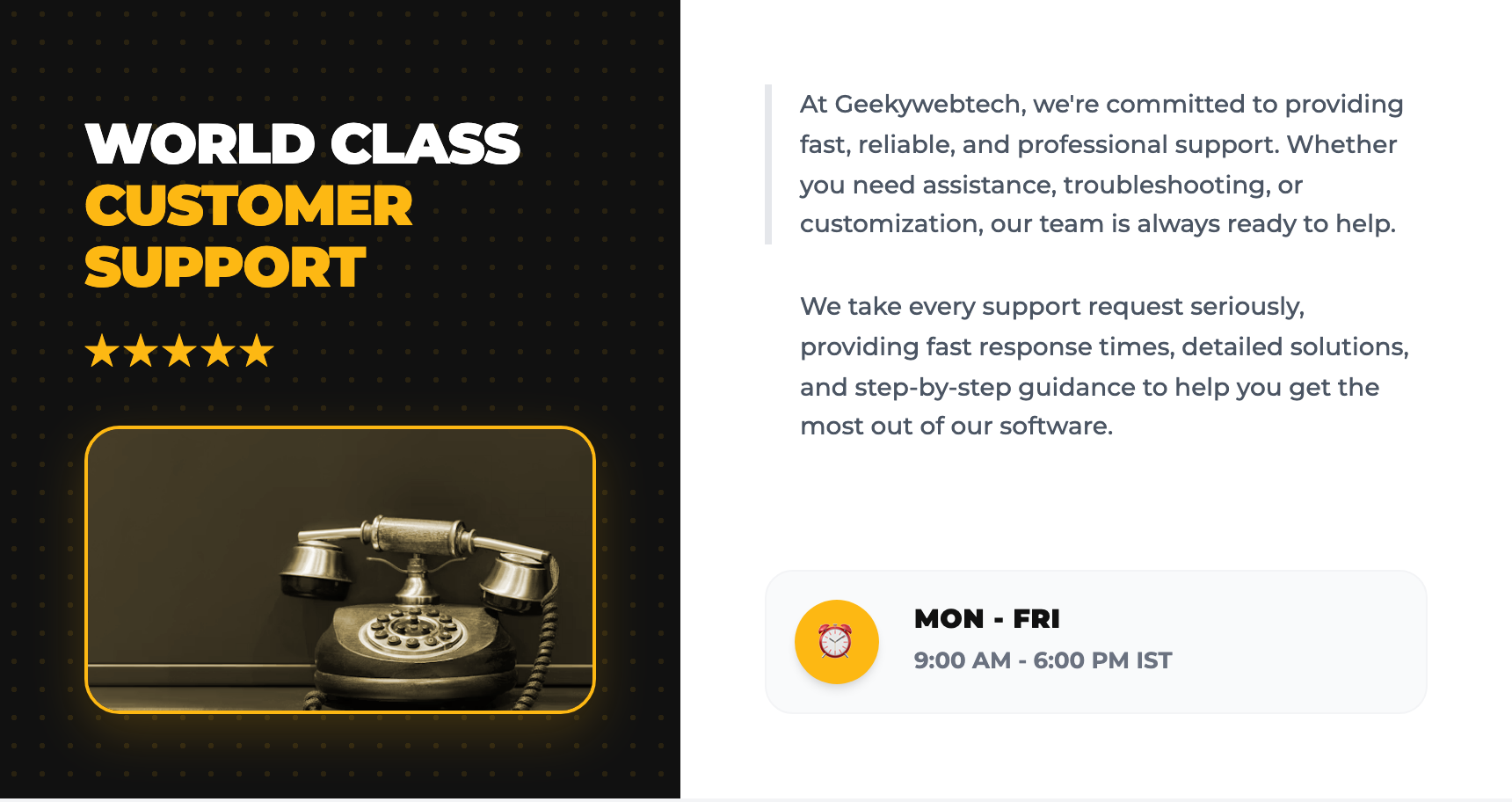 World Class Customer Support