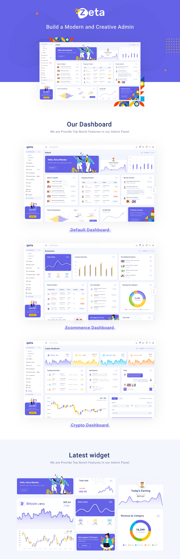Zeta Admin Dashboard theme