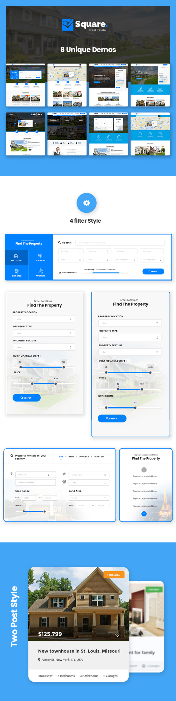Square - Professional Real Estate PSD Templates - 1