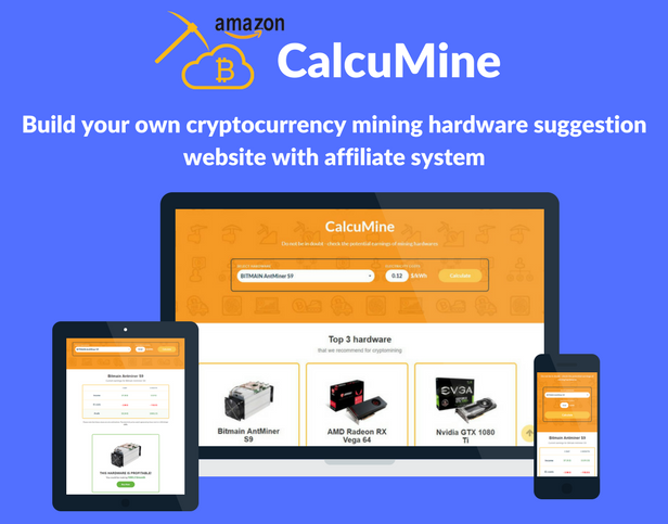 Calcumine Cryptocurrency Mining Calculator Amazon Affiliate System - 