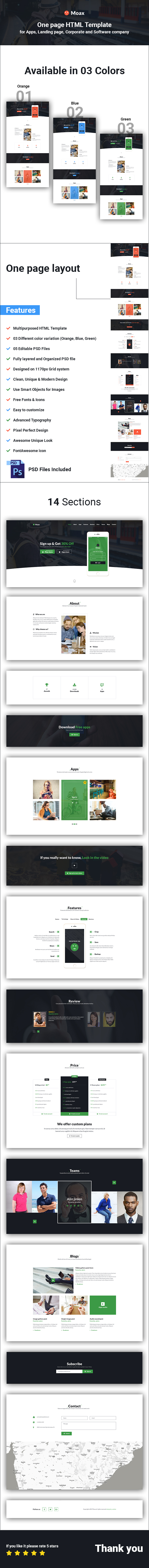 Moax - One Page Multipurpose html for (App, Software & Others) - 1
