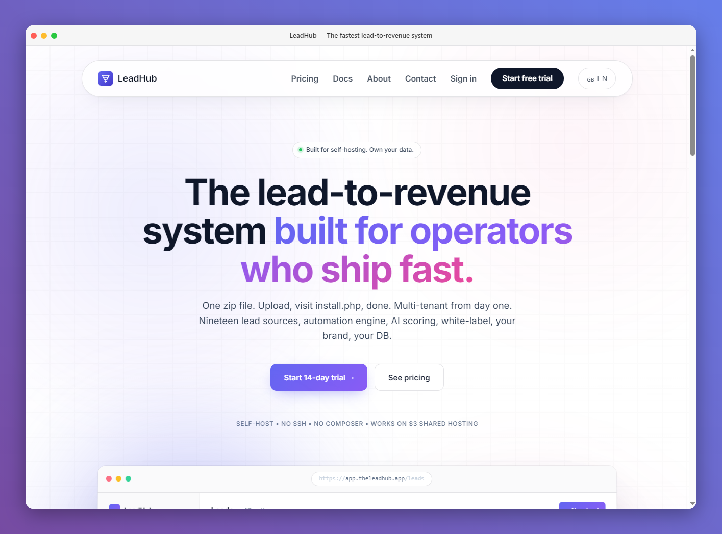 LeadHub - Multi-Tenant SaaS CRM with Lead Pipelines, Forms & Automations - 1