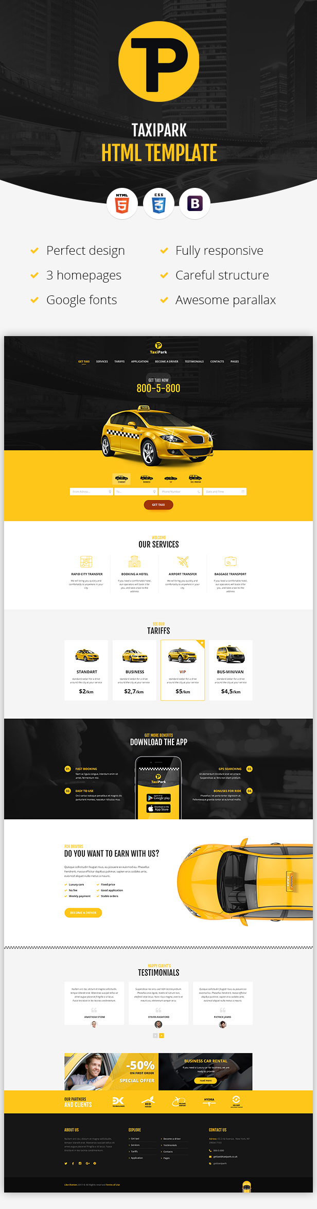 TaxiPark - Taxi Cab Service Company HTML5 Template - 2