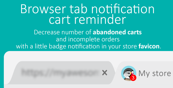Browser tab badge notification - cart reminder - CodeCanyon Item for Sale