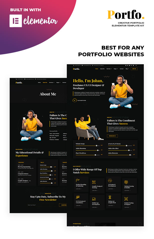 portfo home pages