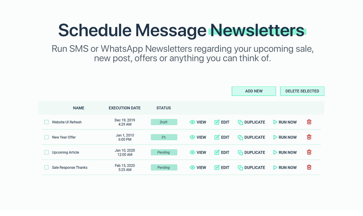 Schedule Message Newsletter