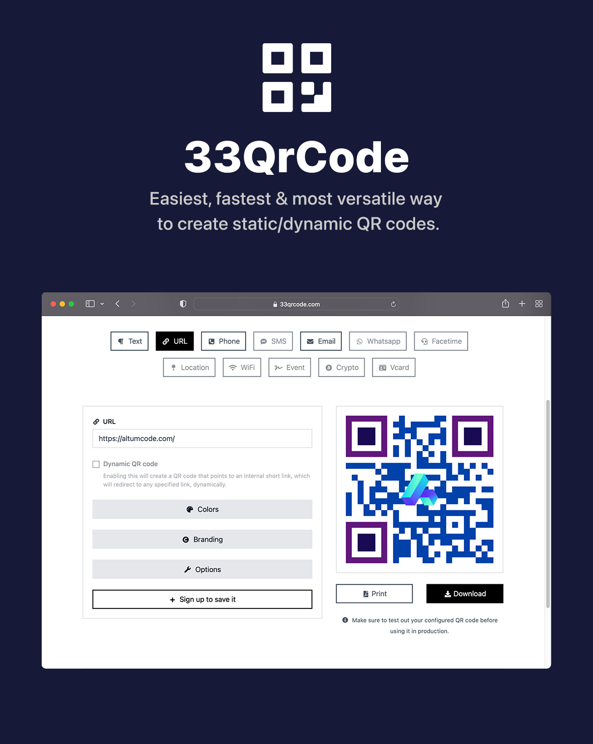 33QrCode - Ultimate QR Code Generator (SAAS) - 1