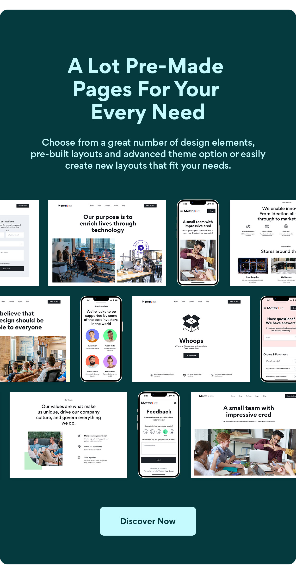 Motta WooCommerce theme - A lot of pre-made pages for every need