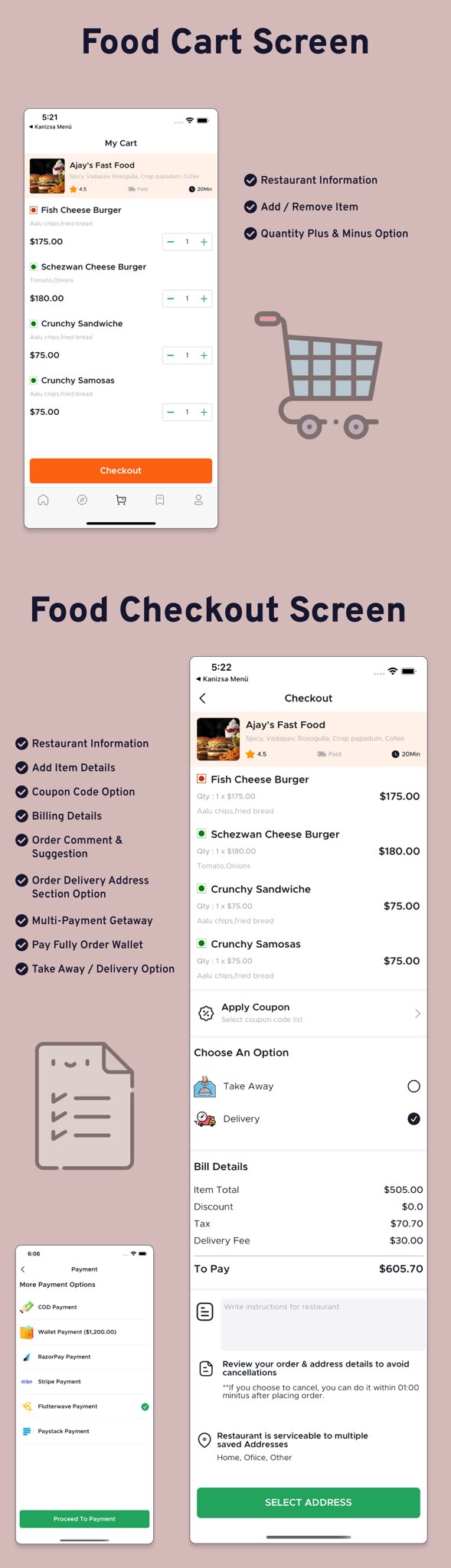 Multi Restaurant - Yönetici Panelli Yemek Siparişi Android Uygulaması - 9