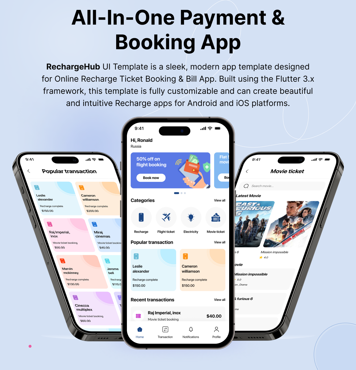 RechargeHub UI Template: All-in-One Payment & Booking in Flutter(Android, iOS) App | SwiftRecharge - 6