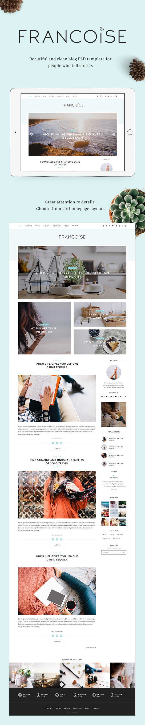 Francoise - Blog PSD Template - 1