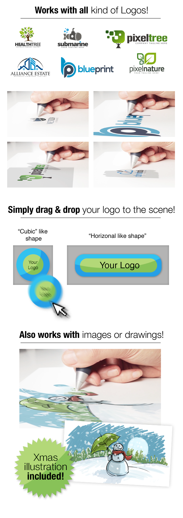 Hand Is Drawing Logo Mock-Up - 2