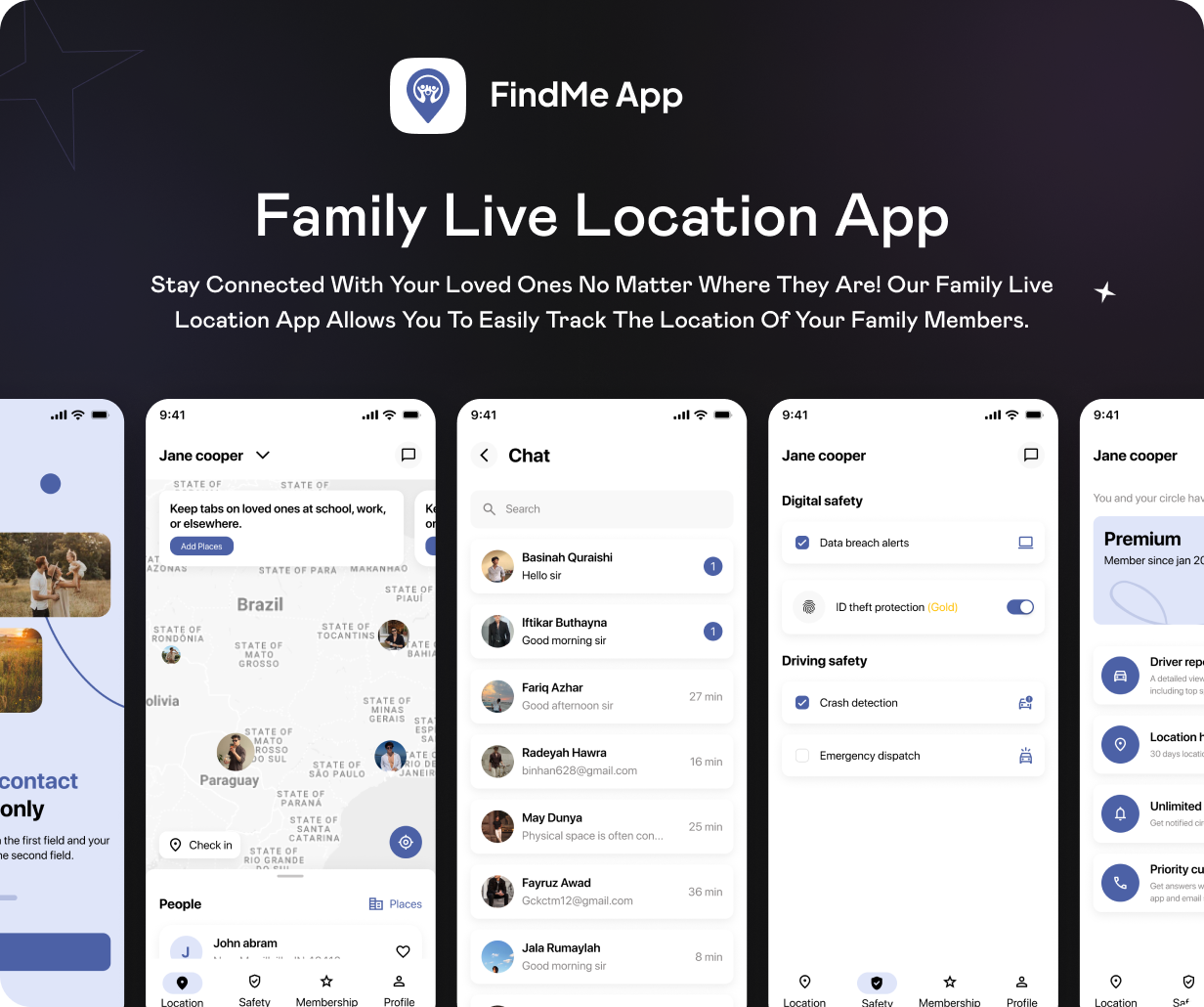 Findme UI template | Family Location Tracker App in Flutter | Navigation Assistant App Template - 2