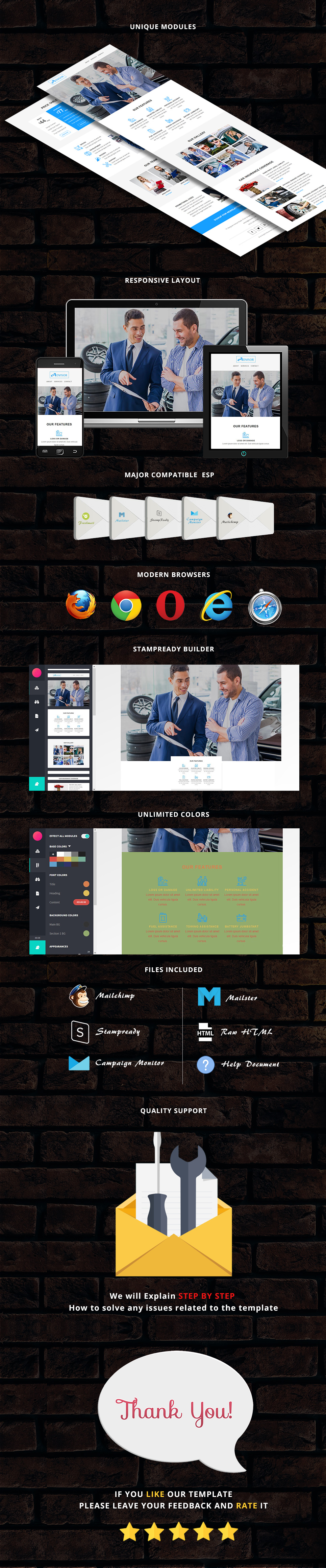 advisor - Responsive Email Template + Stampready Builder