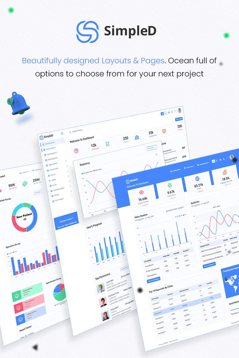 SimpleD - Laravel Vue, React JS HTML SCSS Admin Template - 8