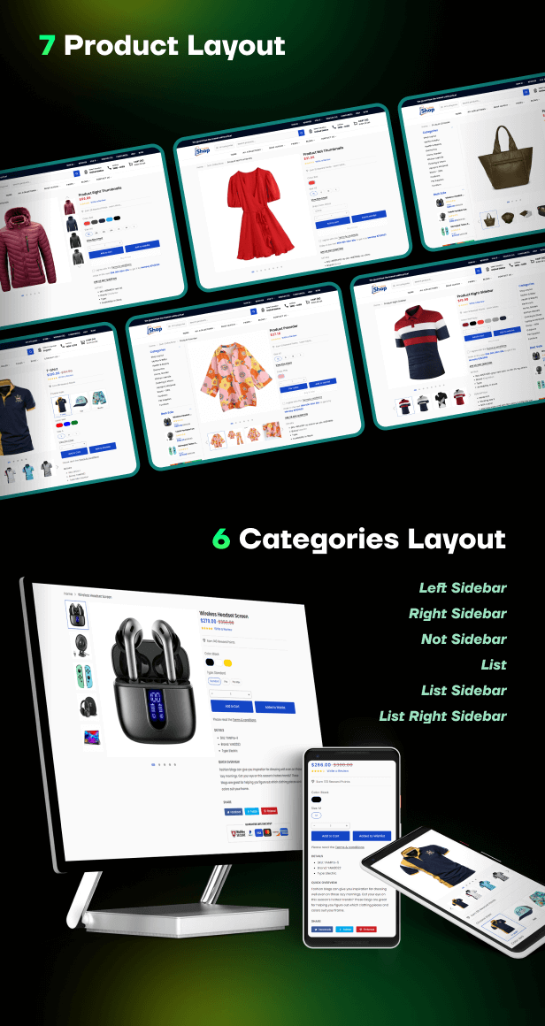 collection and product layout