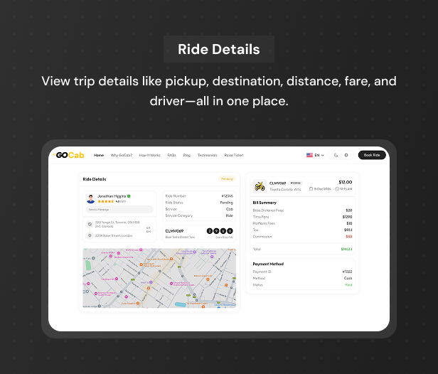 GoCab | Full Solution Taxi Cab Booking with Laravel and React Native