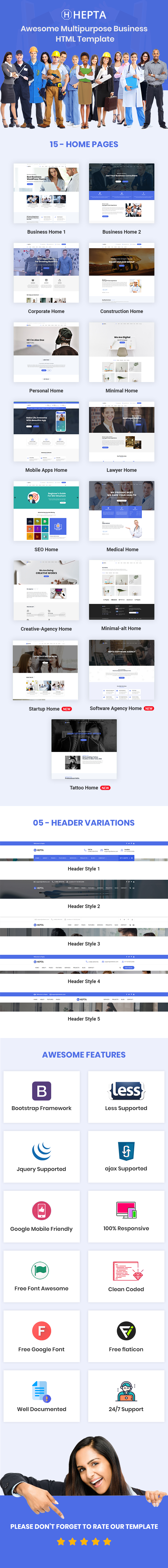 Hepta - Multipurpose Business HTML Template