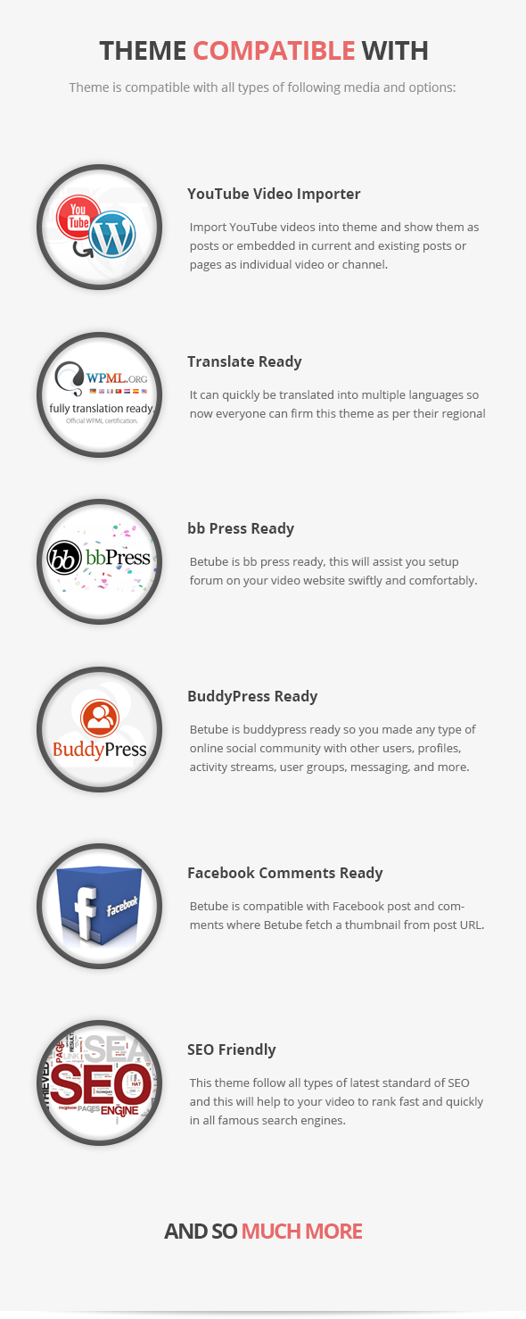 wpml compatible. bbpress compatible, buddypress compatible, video theme