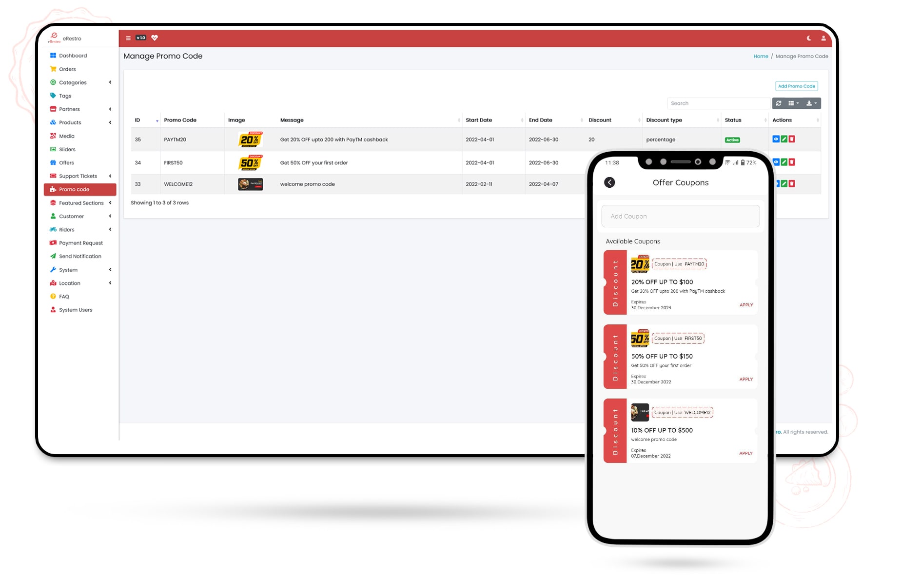 eRestro - Multi Restaurant Flutter App | Food Ordering App with Admin Panel & Restaurant Panel - 31