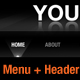 A Dark glossy Menu & Header - GraphicRiver Item for Sale