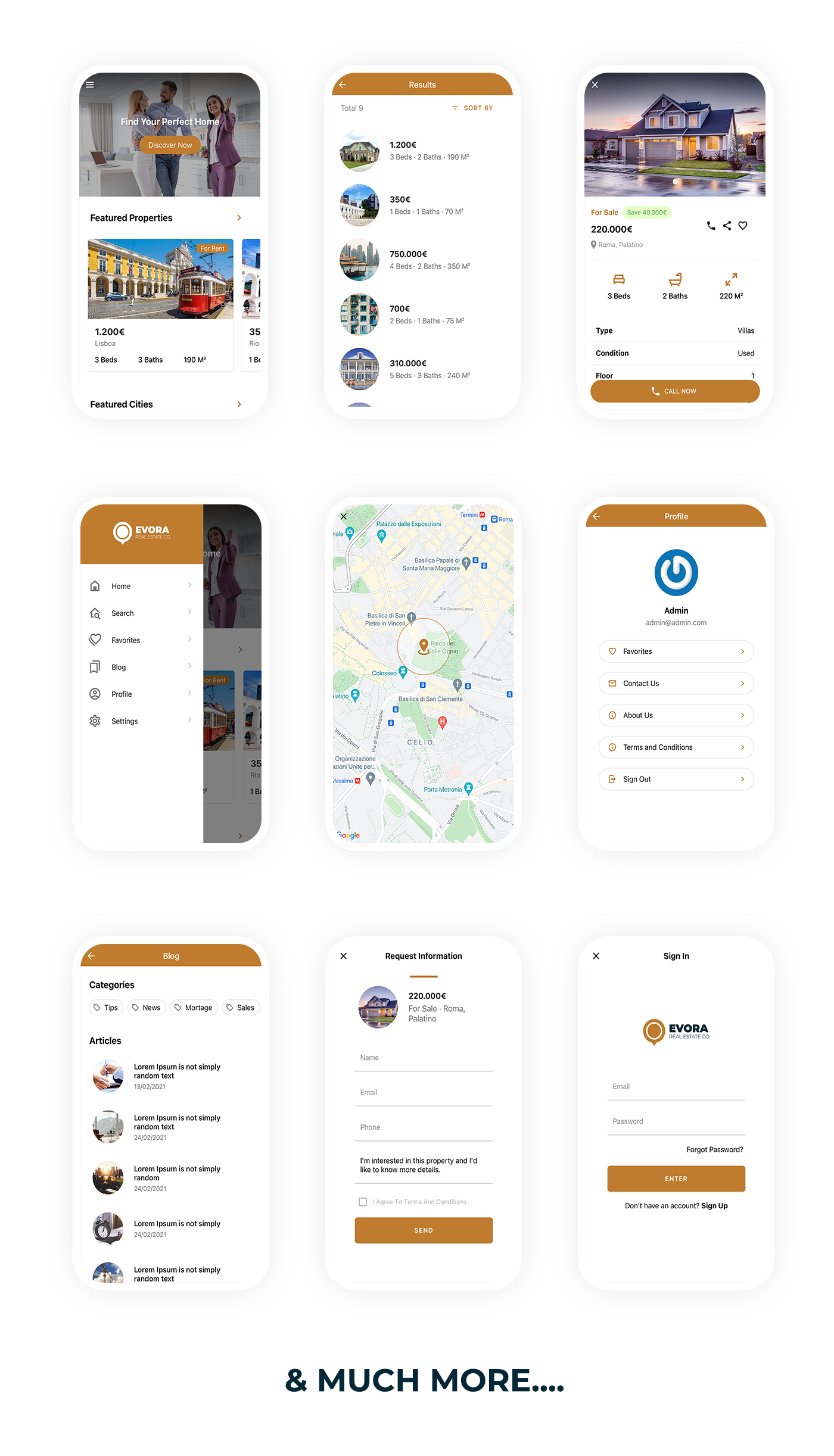 Evora - Real Estate Complete Solution React Native App - CMS + RTL + Multi languages