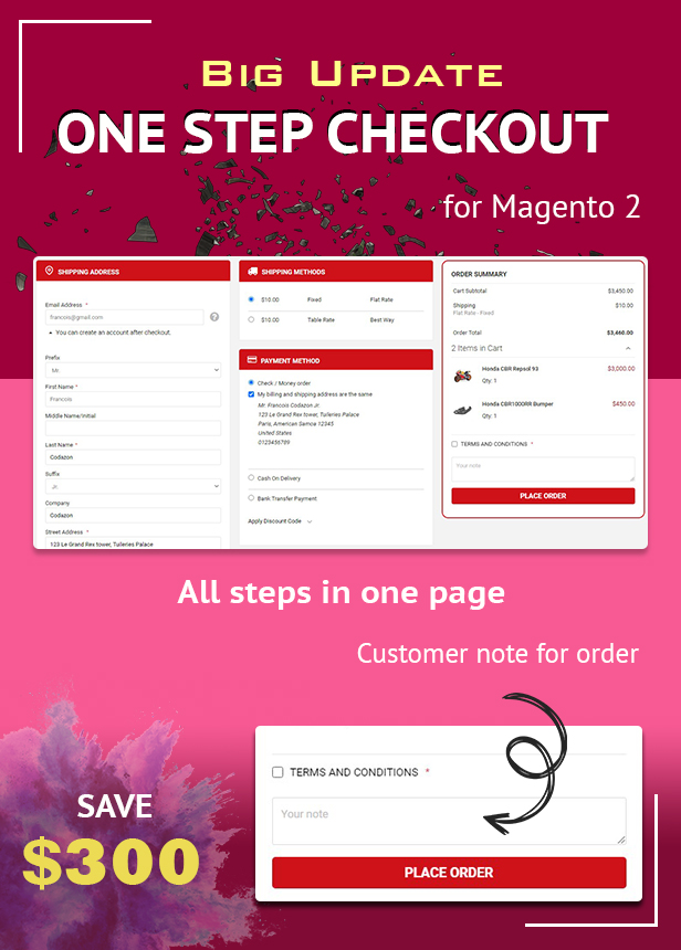 One step checkout