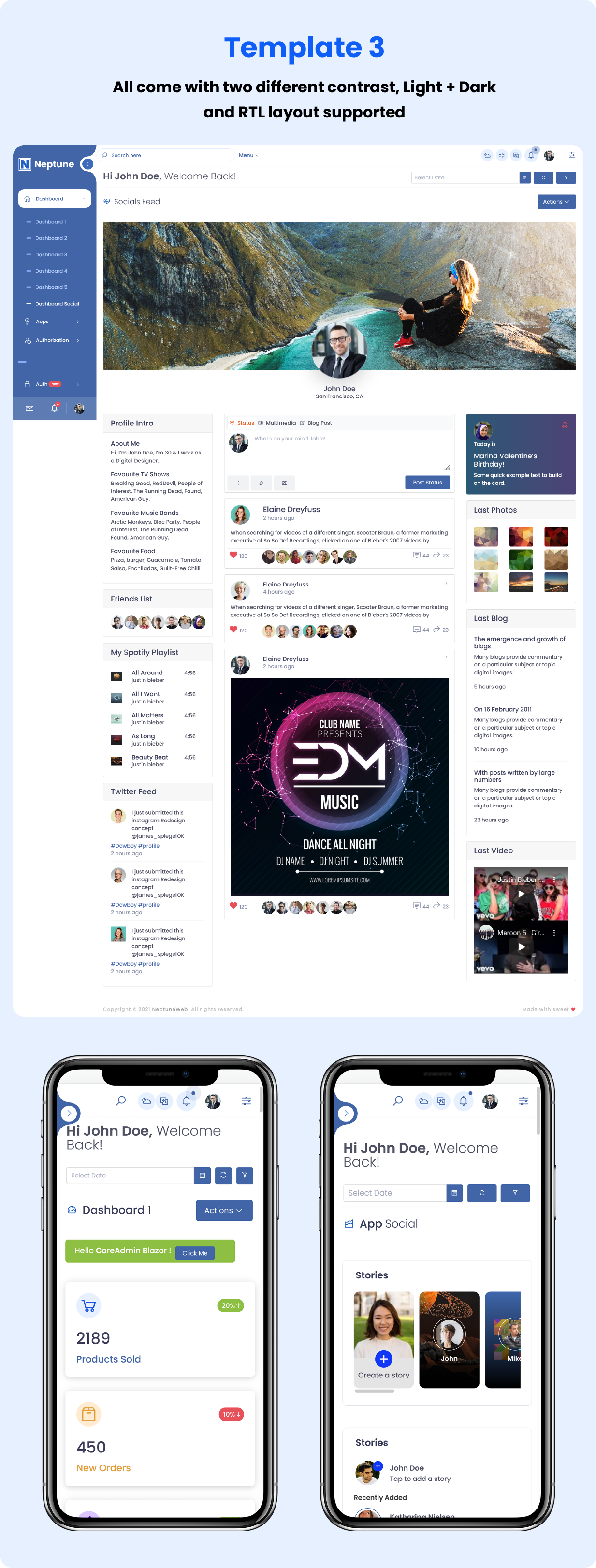 Neptune - Multipurpose Bootstrap Admin Dashboard HTML Templates - 4