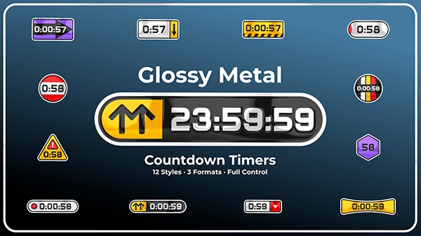 TI05 | Glossy Metal Countdown Timers