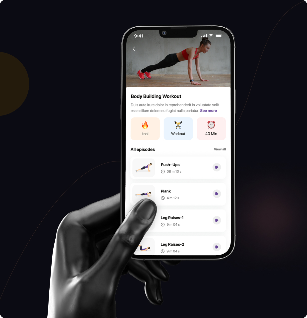 Fitness UI template: Workout Mentor app in  Flutter 3.x (Android, iOS) | Body Transformation App - 13