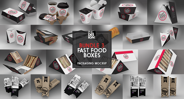 Download Fast Food Boxes Vol.9: Take Out Packaging Mock Ups by ina717 | GraphicRiver