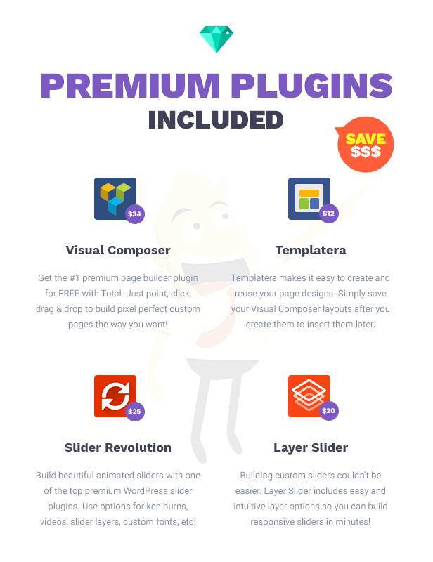 Total WordPress Theme Premium Plugins Included