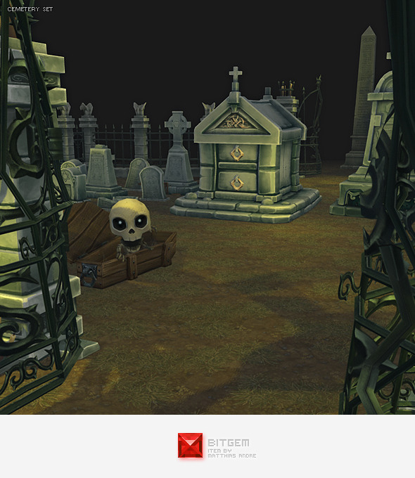 Low Poly Cemetery Starter Set