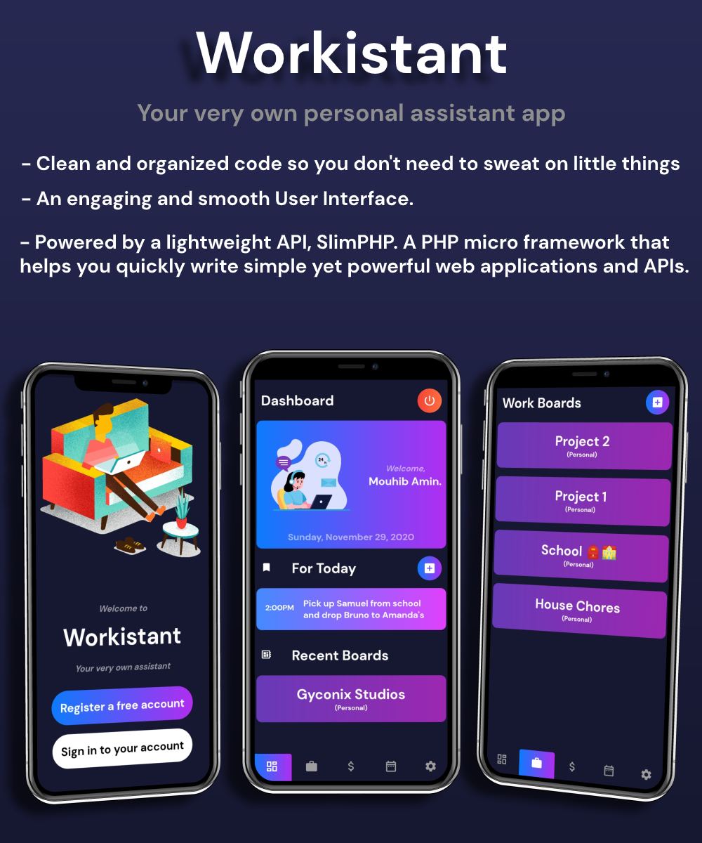 Workistant - Your very own personal assistant app. - 3