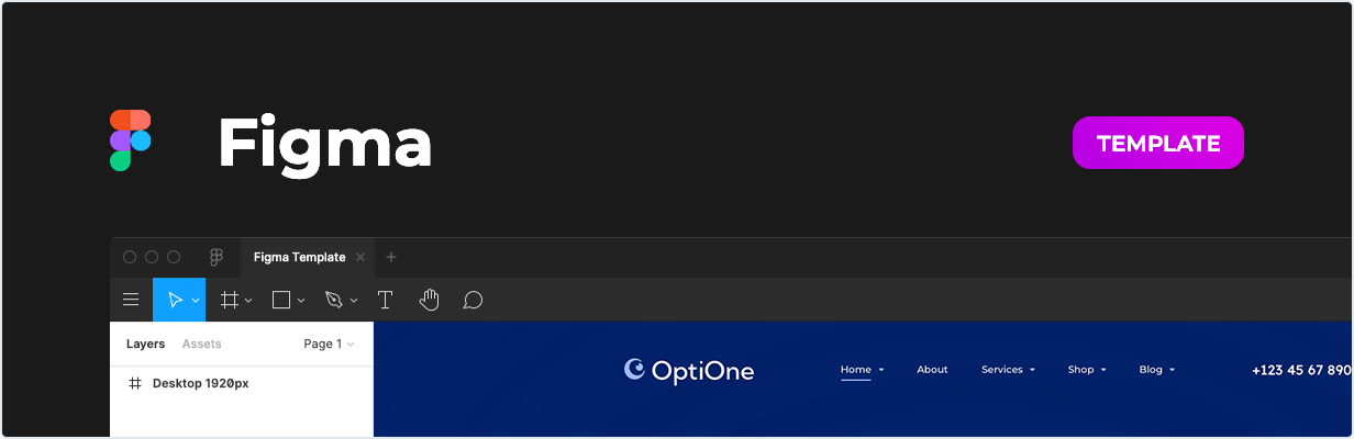 OptiOne – Eye Care Center Template for Figma