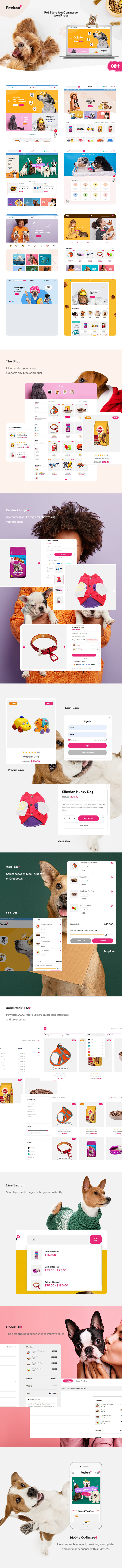 Peeboo Pet Store WooCommerce WordPress Theme Preview