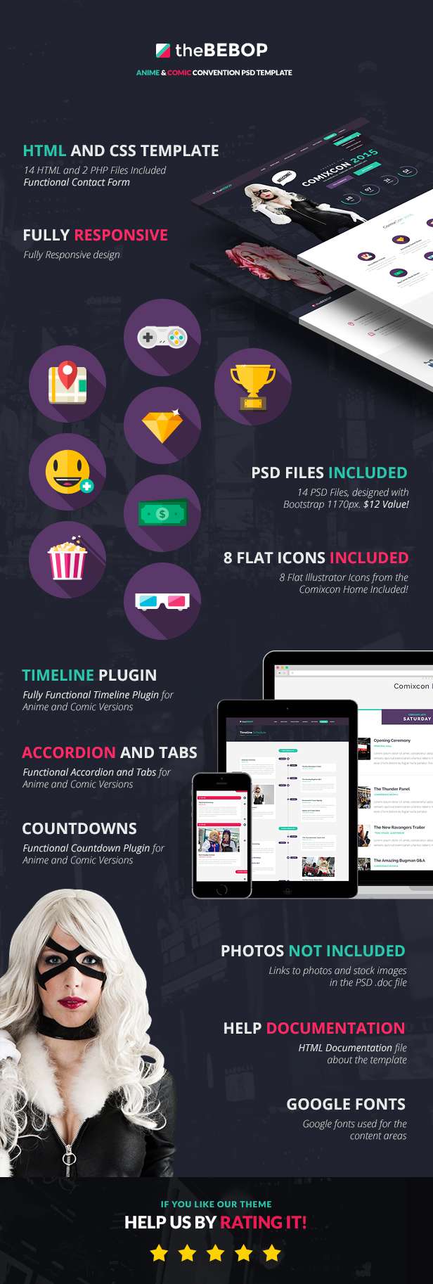 The Bebop Anime and Comic HTML Convention Template by Odin_Design |  ThemeForest