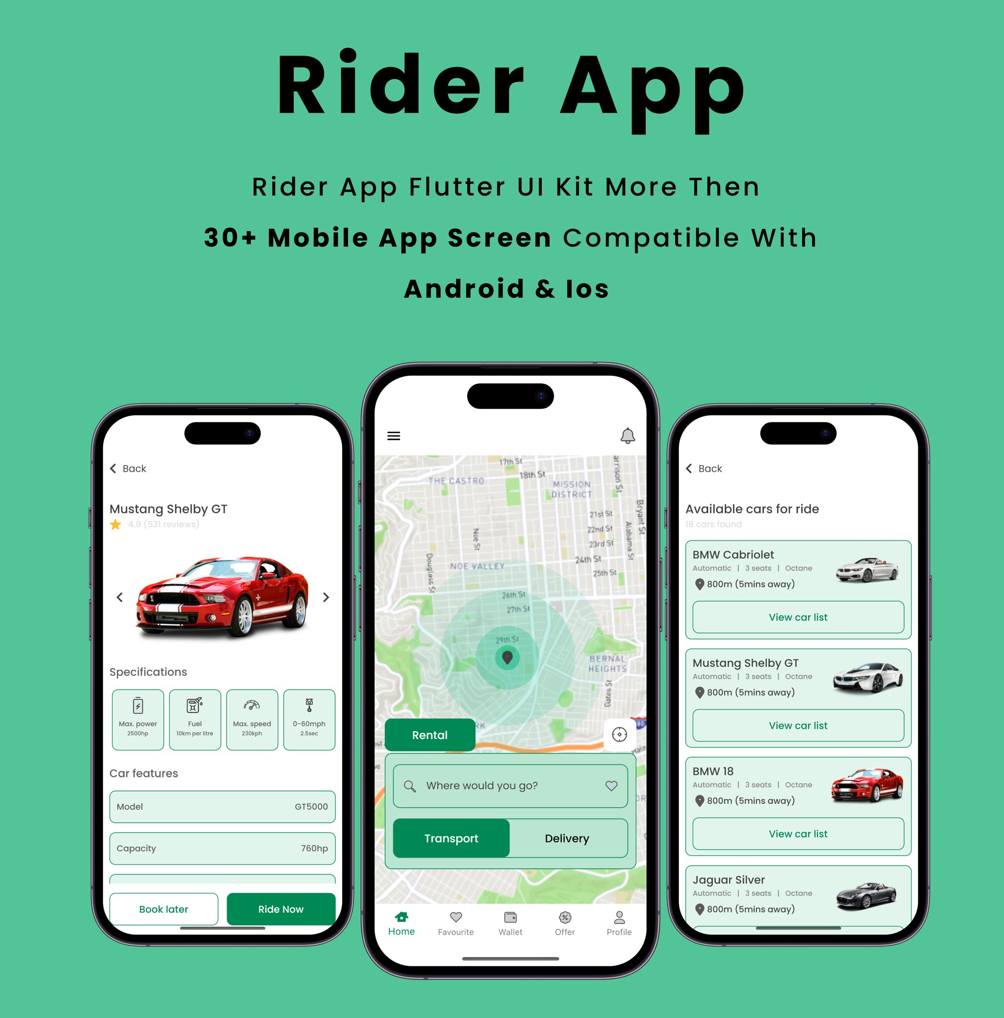 Rider app - Flutter Mobile App Template