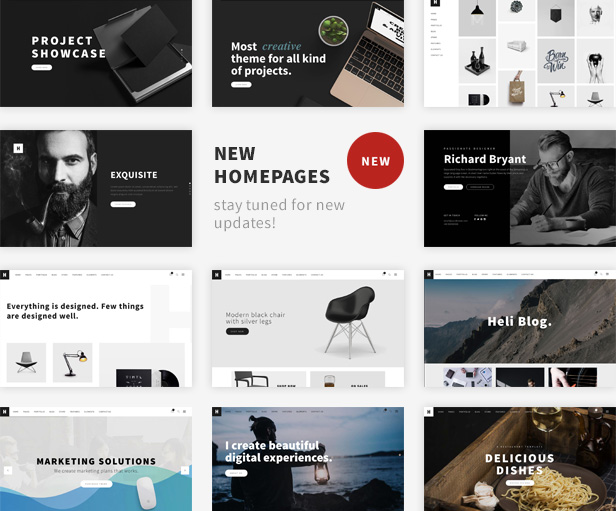 Minimal Creative Black and White WordPress Theme - New Homepages