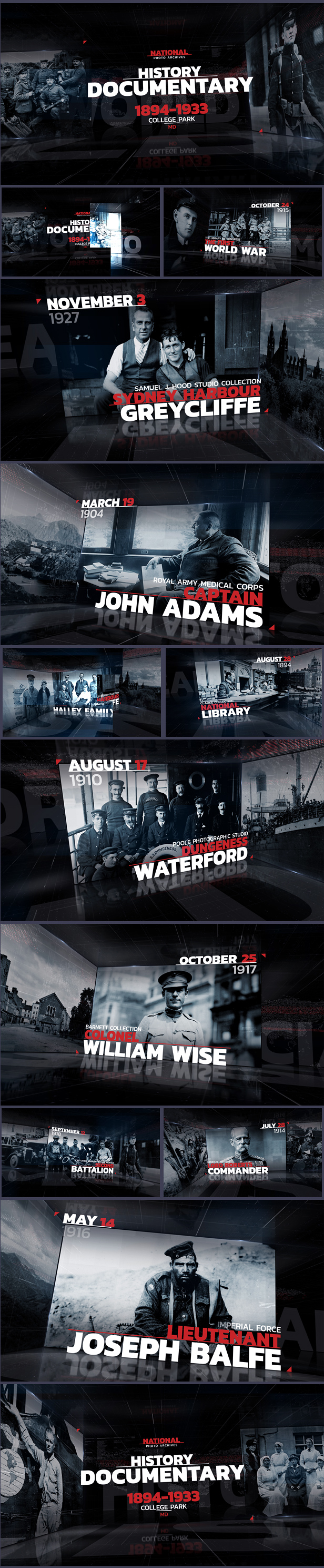 History Retro Slideshow After Effects Video Template