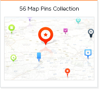 56 map pins collection