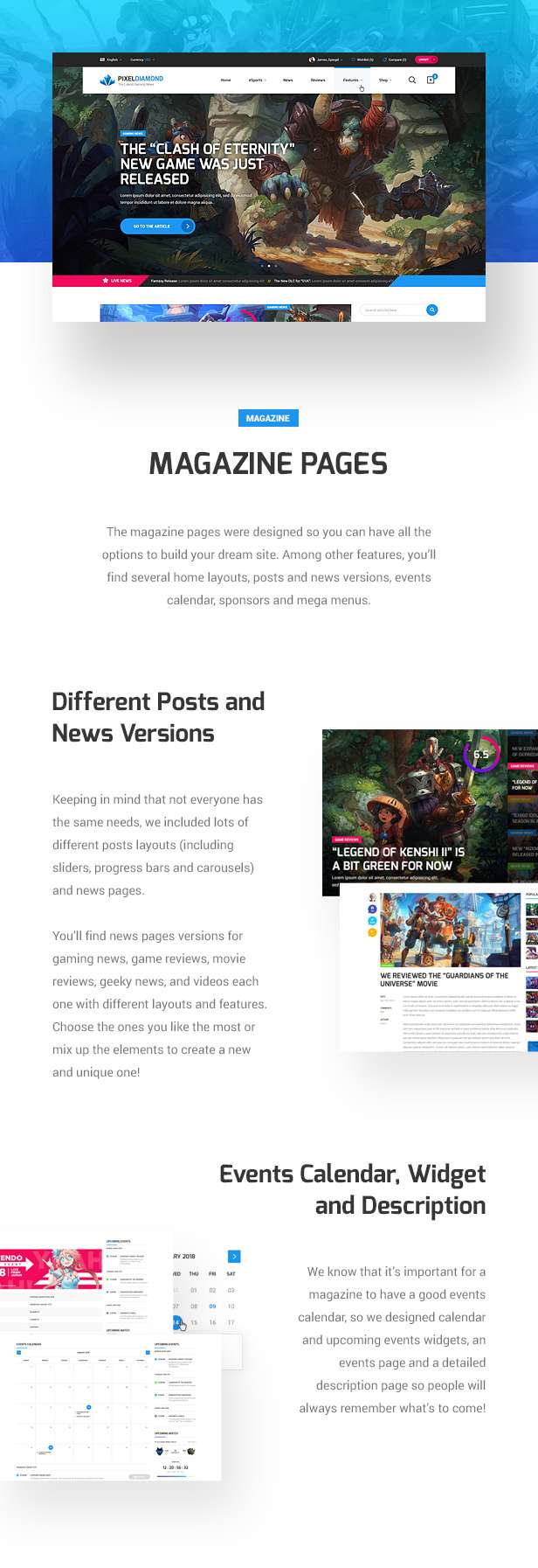 Pixel Diamond - eSports & Gaming Magazine PSD Template - 11