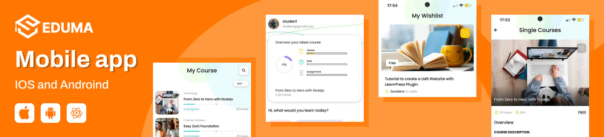 Eduma Mobile - React Native LMS Mobile App for iOS & Android