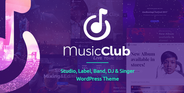 Music Club - Band or Studio WordPress Theme