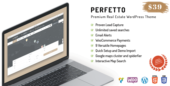 Perfetto - Premium Real Estate WordPress Theme - 1