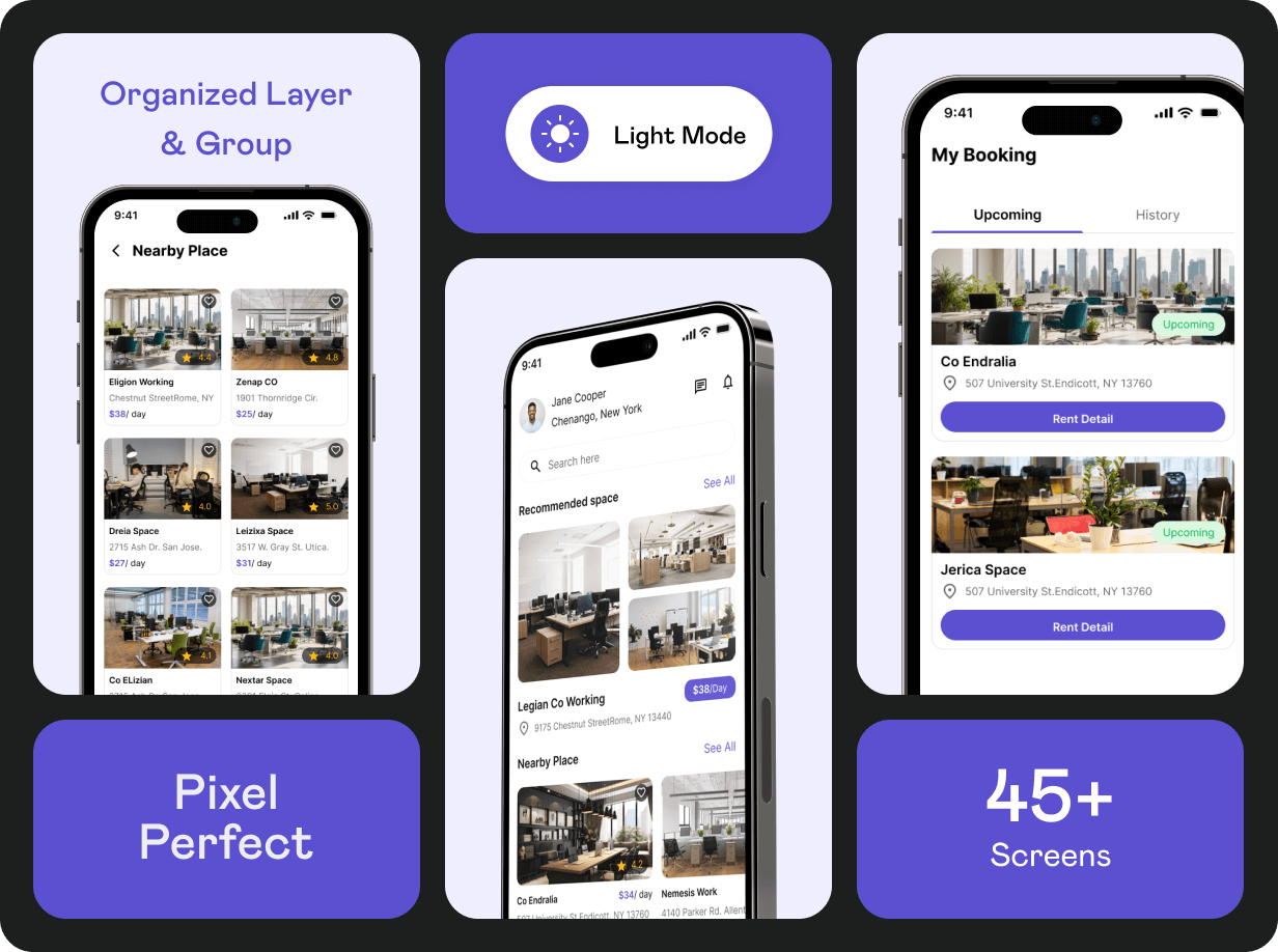 Spaces UI template | Coworking & Meeting Rooms App in Flutter | Book Workspaces App Template - 12