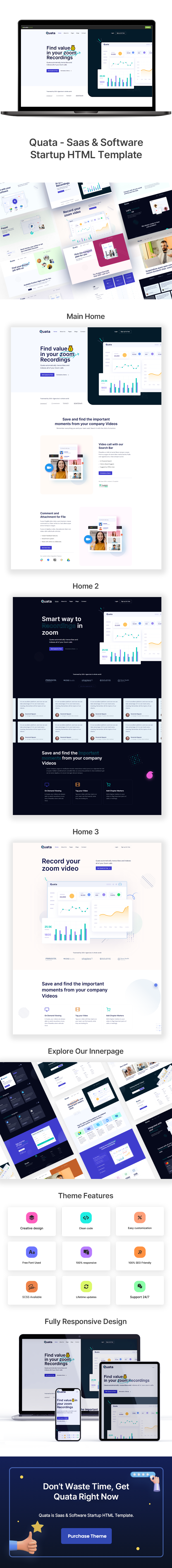 Quata-Saas & Software Startup HTML Template