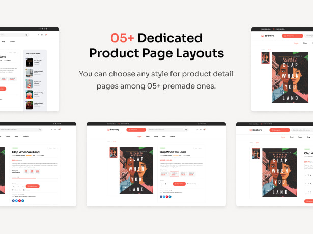 Bookory - Book Store WordPress Theme - Product Page Layouts