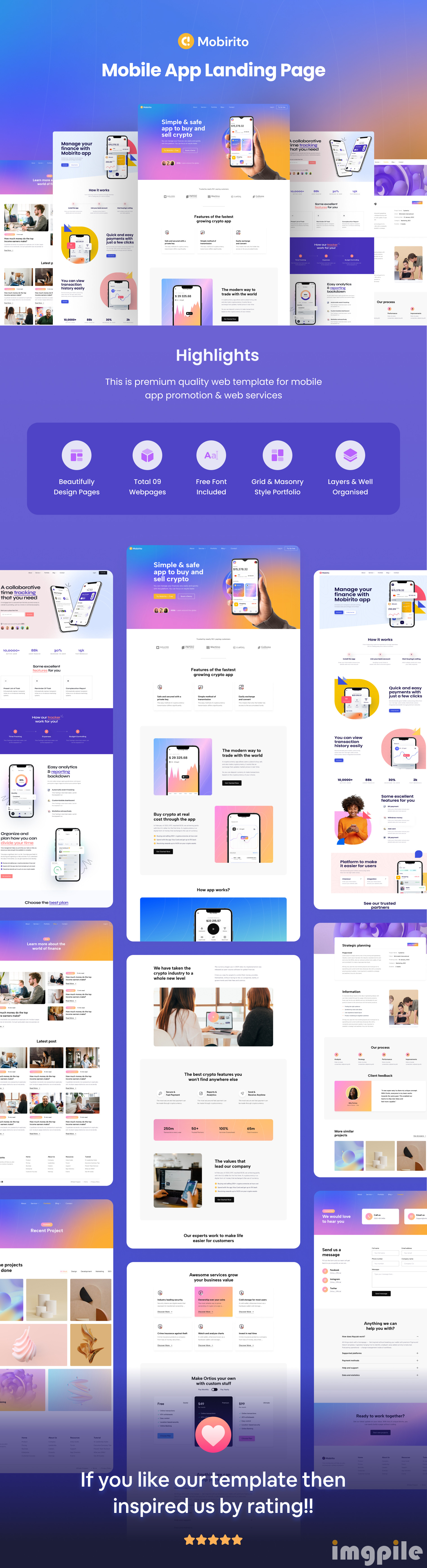 Mobirito - App Landing Page XD Template - 3